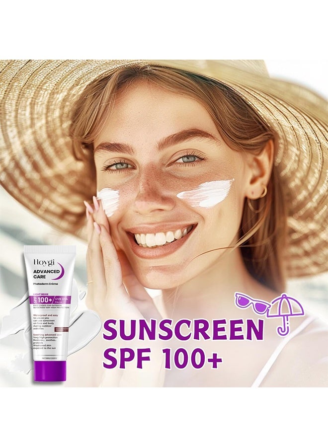 هويجي واقي شمس SPF 100، واقي شمس للوجه والجسم - واقي شمس خارجي SPF 100 - واقي شمس رياضي للنساء والرجال، 80 جرام - Image 2
